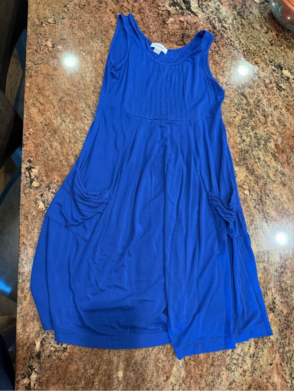 Calvin Klein Cobalt Blue Sleeveless Pocket Dress